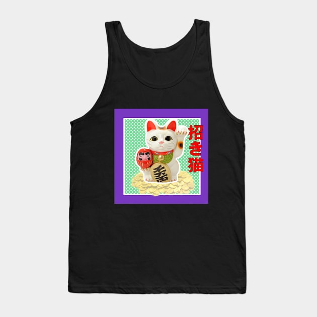 Maneki Neko Daruma Tank Top by Pariah599